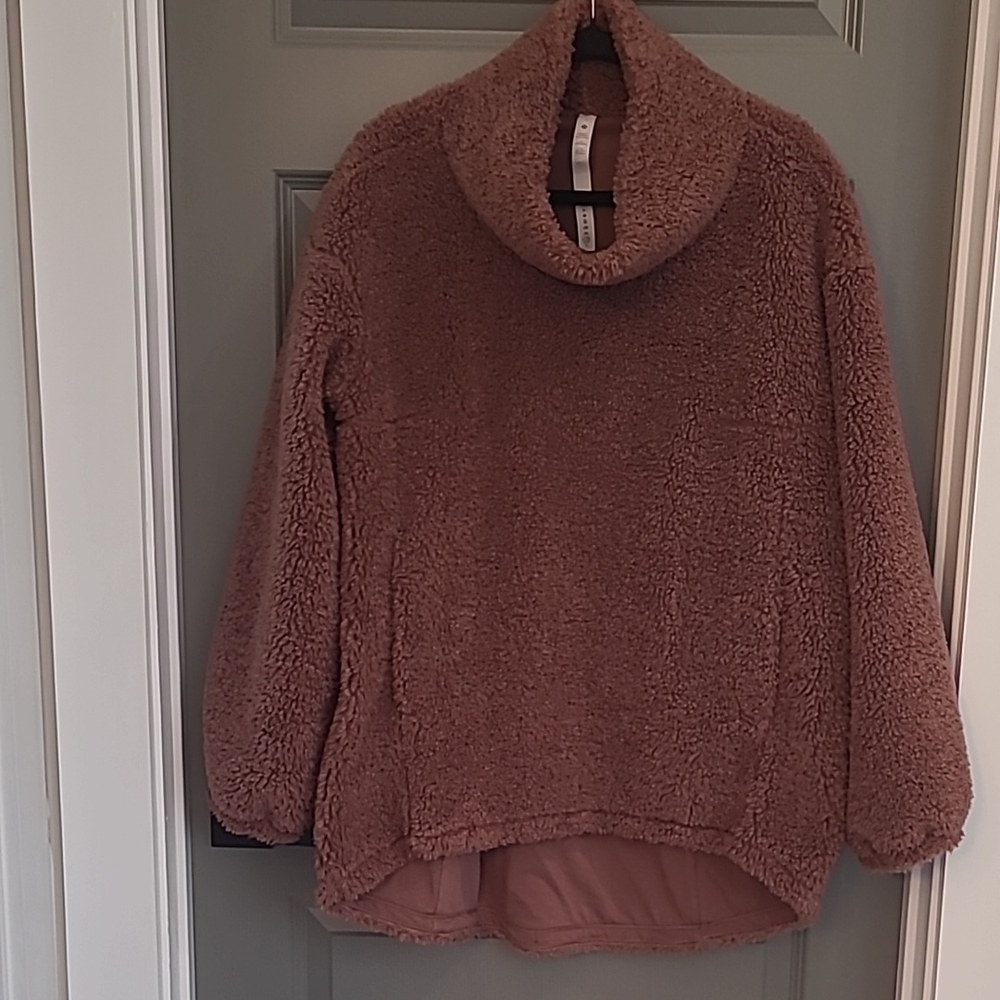 Lululemon Cozy Brown Cowl Neck Pullover.